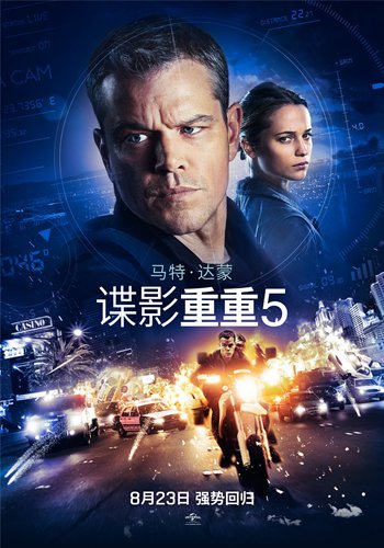 《谍影重重5》明日上映 马特.达蒙回归四大看点揭秘剧中人物关系