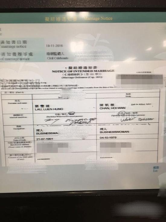 劉鑾雄甘比結(jié)婚