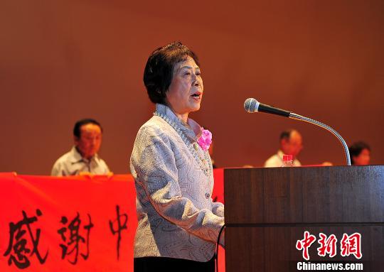圖為論壇發起人之一池田澄江致辭。　王健 攝