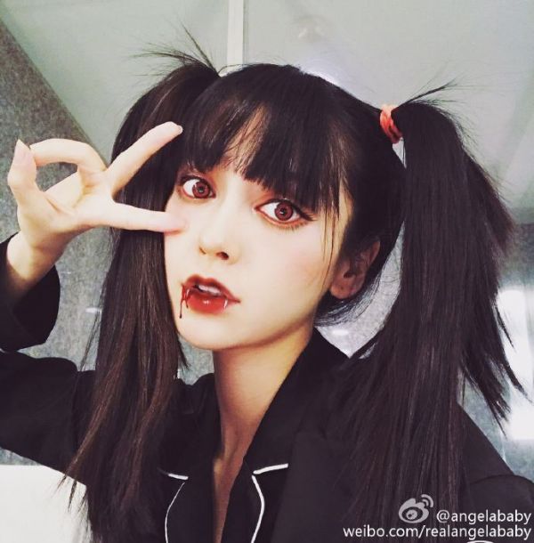 baby曬萬圣節(jié)妝容 雙馬尾少女撞臉范冰冰