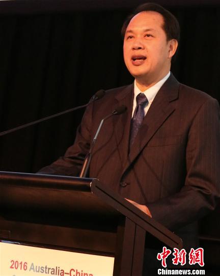 中国驻布里斯班总领事赵永琛致辞。　赖海隆 摄