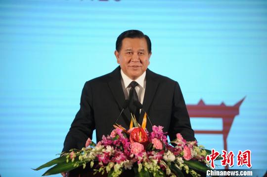 泰国副总理塔纳萨·巴提玛巴甘致辞。　钟欣 摄