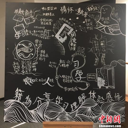 浙商总会成立学习委员会成立现场，U-lab学习平台的图形分享 浙商学习专委会供图