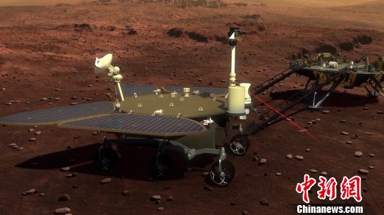 中国火星探测计划正式立项，图为未来中国火星着陆器和巡视器。 主办方供图