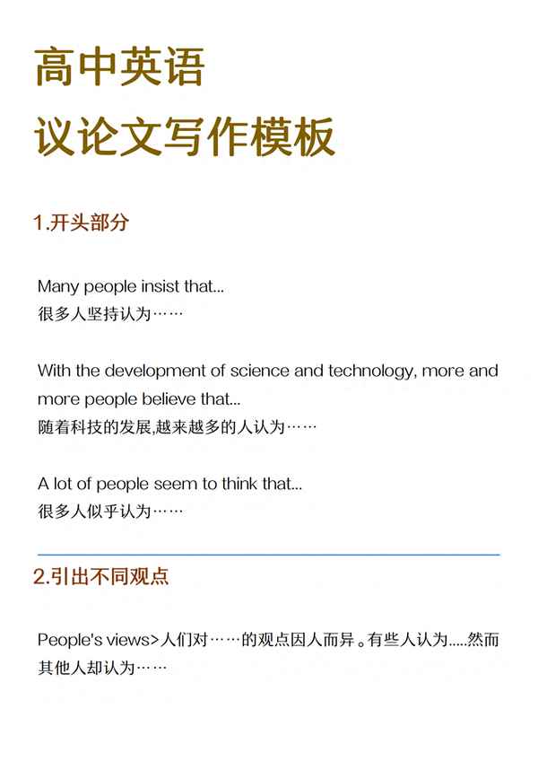 高中英語作文必備佳句、高中英語作文必備佳句開頭結尾