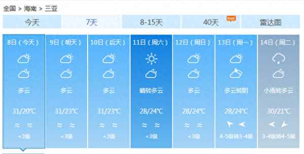 三亚天气预报30天查询最新消息、三亚天气预报15天最新消息