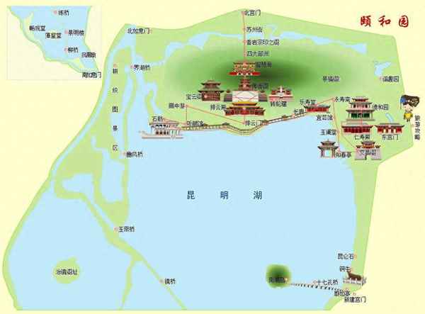 頤和園的具體位置、頤和園的具體位置圖
