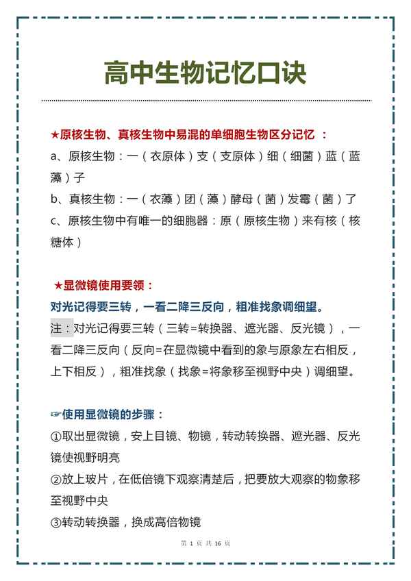 生物高考必背知識(shí)點(diǎn)2023可打印(生物高考必背知識(shí)考點(diǎn)(完整版))