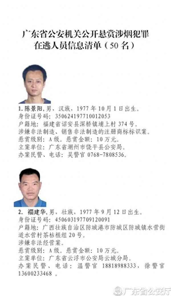 广东警方悬赏通缉30名网上逃犯-广东在逃嫌疑人通缉