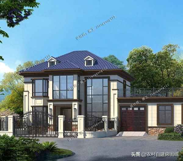 现代农村复式房屋效果图、农村简单实用复式楼图