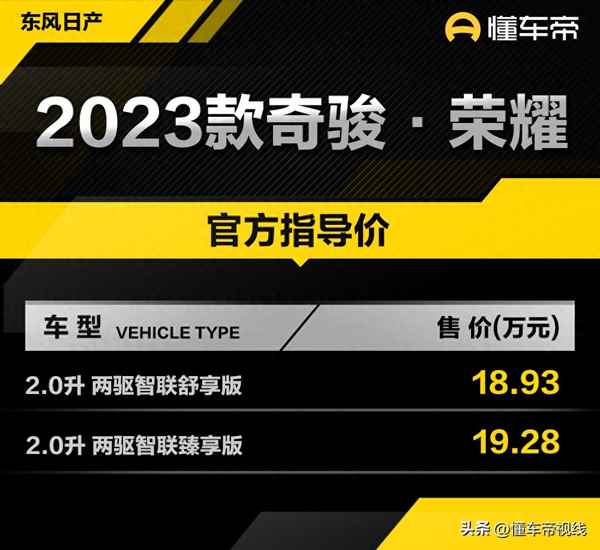 日产奇骏2023款参数配置—奇骏2023款4缸落地价