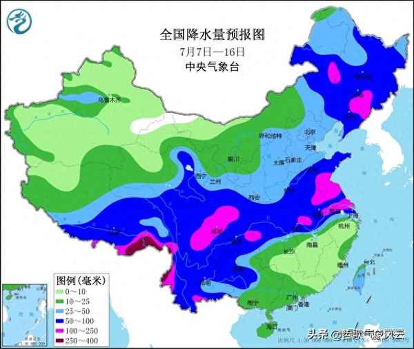 中央气象台卫星云图1-7天降水量;中央气象台1一7天降水卫星云图