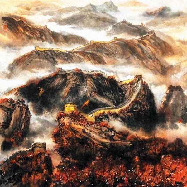 渔舟唱晚图山水画_渔舟唱晚的图形谱怎么画