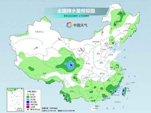 中央气象台7天降水量预报图、天气实况168小时降水