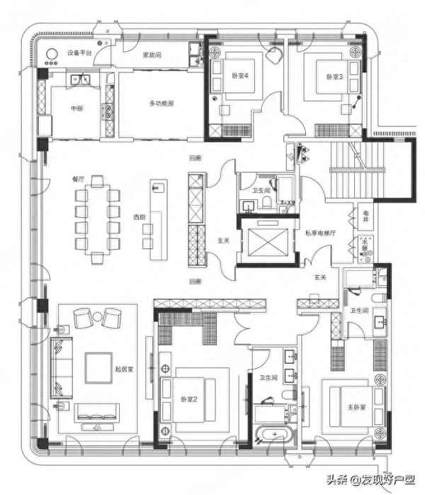 电梯双开门和单开门图片—电梯双开门户型图