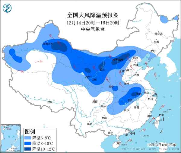 12月18日天气预报、12月18日天气预报图