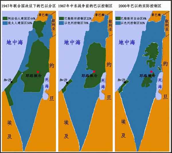 巴勒斯坦以色列地图—巴勒斯坦以色列地图高清版大图