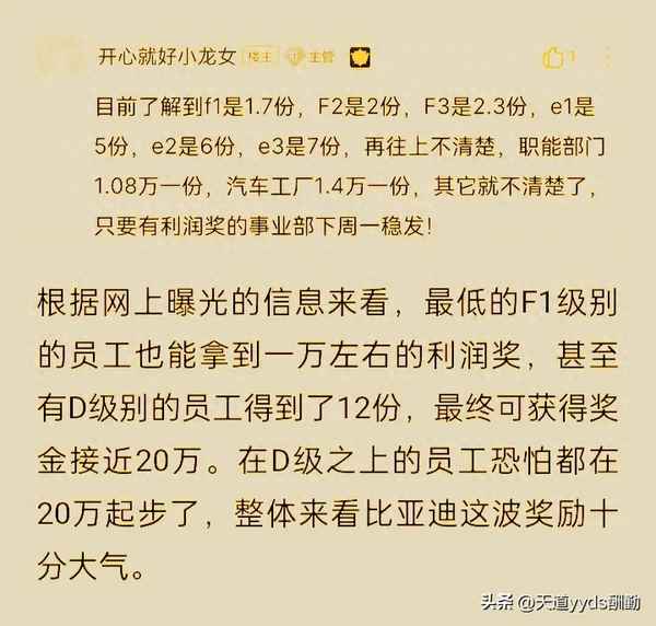 比亚迪岗级与薪酬对照表、比亚迪高级工程师年薪