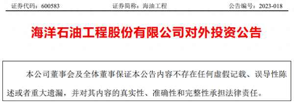 海油工程最新公告(中国海油工程股份有限公司)