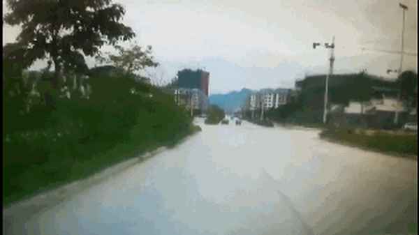 女子横穿马路被小车撞飞,女子横穿马路被小车撞飞了