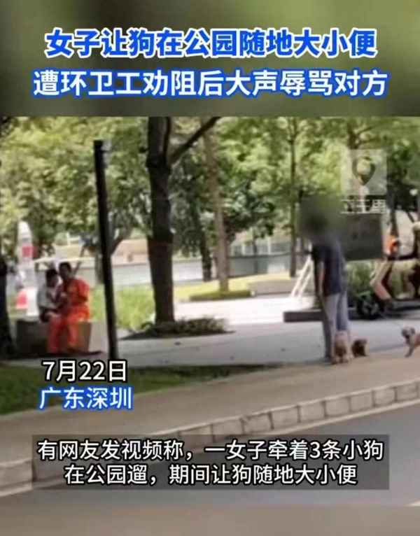女子让狗在公园随地大小便-狗在公共场合拉屎该怎么处理