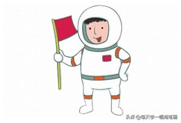 宇航員太空簡筆畫、宇航員太空簡筆畫圖片大全