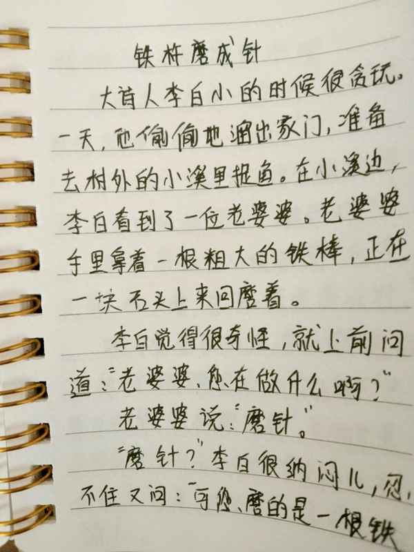 鐵杵磨成針的故事50字左右;鐵杵磨成針概括20字