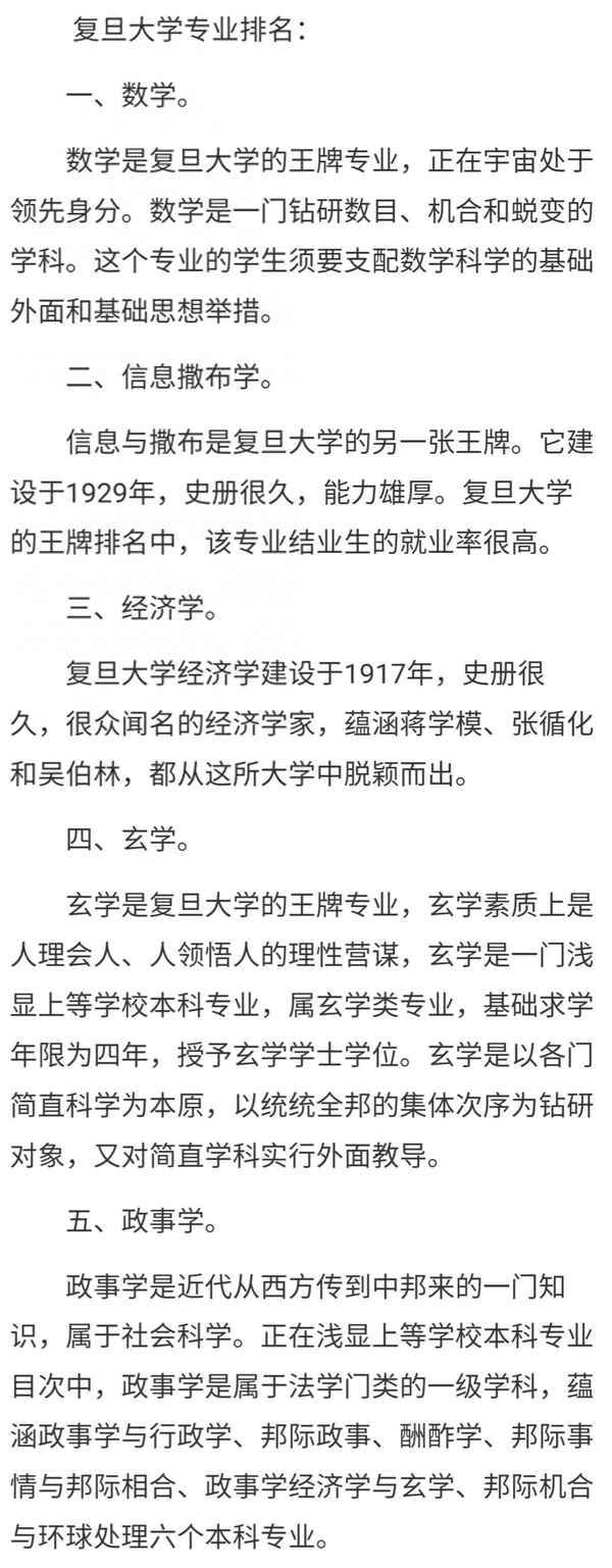 復旦大學四大王牌專業—復旦考研比較容易考上的專業