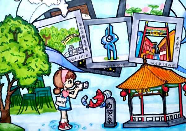 以泉城为主题绘画作品_太行泉城美丽邢台简笔画