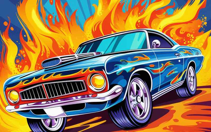 汽车卡通片,汽车卡通片 身上有火焰