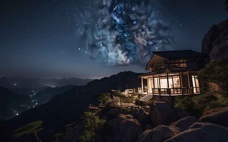 探秘陜西華山名勝古跡，感受自然與歷史的完美融合，夜空暢想冒險與壯麗