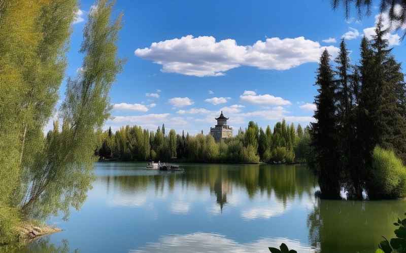 石河子北湖风景区：奇妙风光