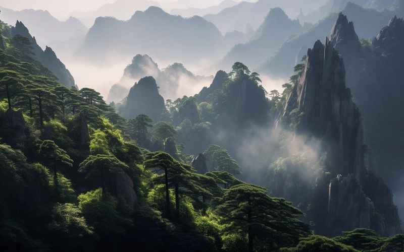 四月黄山风景，适合旅游