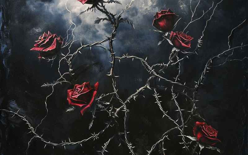 《荊棘與玫瑰：刺尖凝露的暗夜綻放》