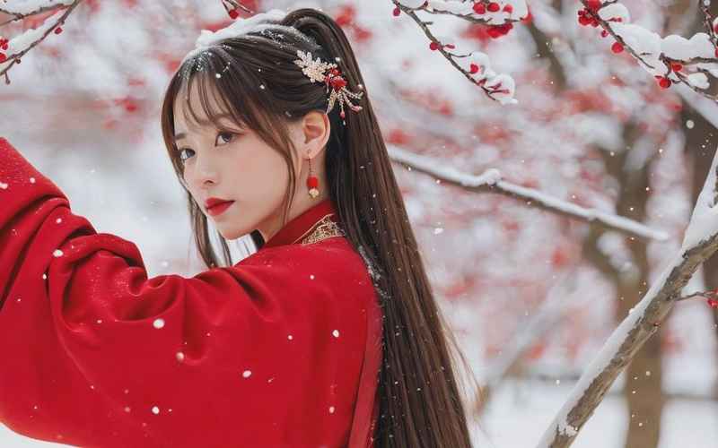 月刑夜雪落，红梅覆霜，断弦续香