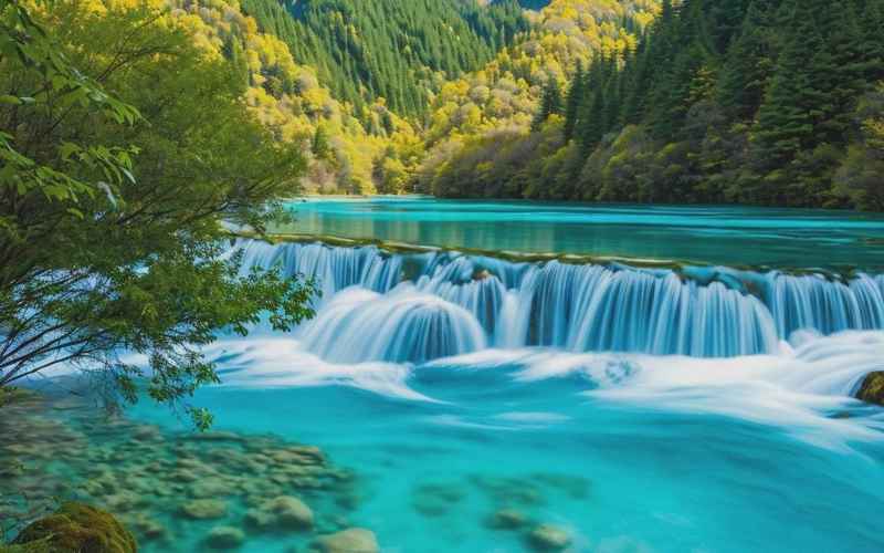 九寨溝三維地圖：天然三維圖騰