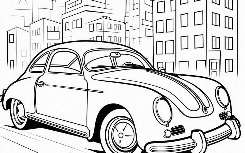 汽車簡筆畫帶顏色【汽車簡筆畫彩色 全圖卡通】