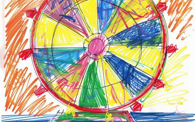 幼儿画汽车—幼儿画汽车侧面,幼儿画出了四个轮子