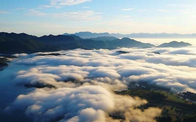 二龍山，云霧仙境畫中景