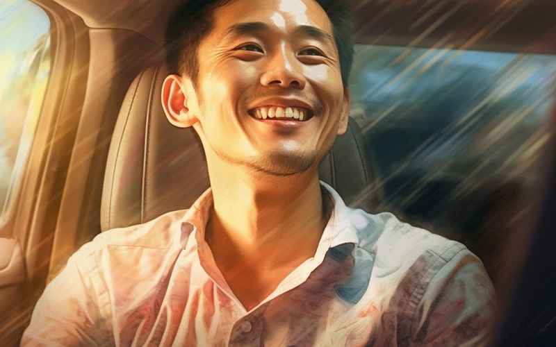 《车里搞怪 神秘微笑》