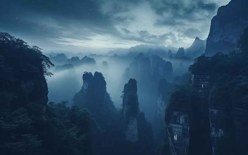 張家界旅游春秋黃昏