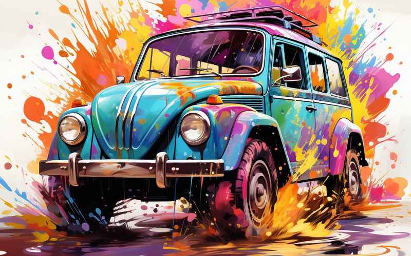汽車畫畫視頻;汽車畫作