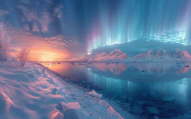 冰雪之美，極光映照人間