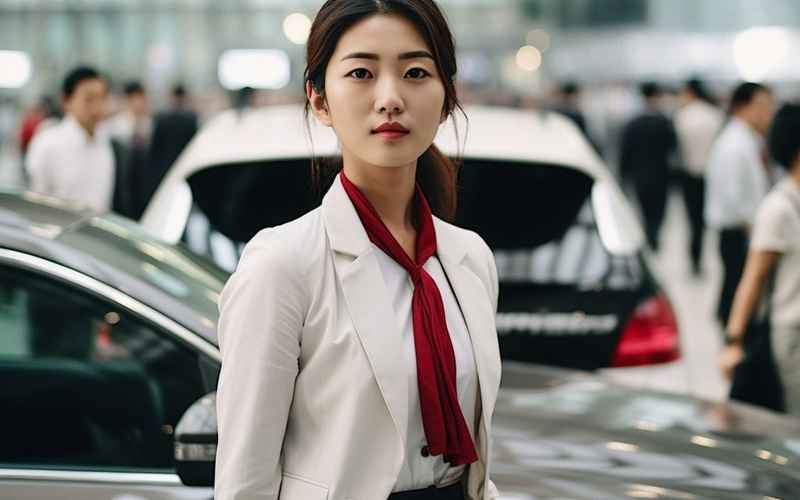 美女與汽車 美女汽車銷售為了業績