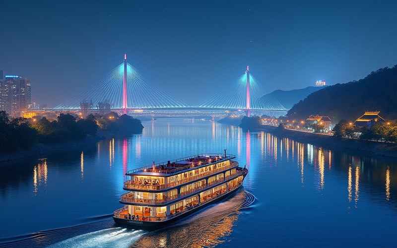 三峽大壩夜景壯觀